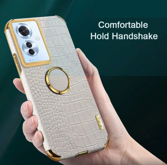 Crocodile Pattern Leather Case For Oppo Reno 11F