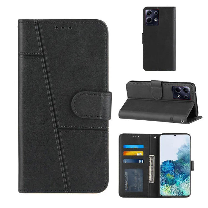 RETRO BOOKLET LEATHER WALLET CASE FOR INFINIX NOTE 30 4G
