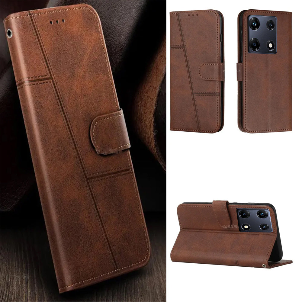 RETRO BOOKLET LEATHER WALLET CASE FOR INFINIX NOTE 30 4G