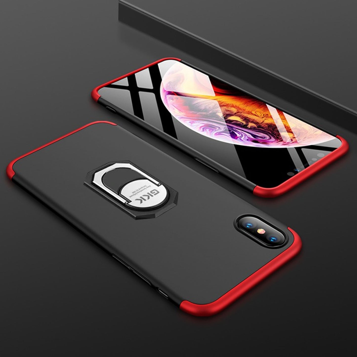 [FREE SHIPPING] Gkk 3in1 Full Protection Case With Ring Holder For Iphone Xs Max