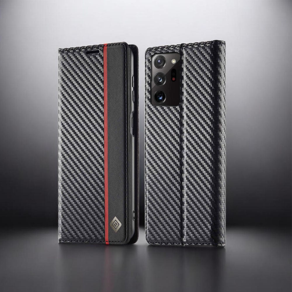 [FREE SHIPPING] CARBON FIBER BOOKLET LEATHER CASE FOR SAMSUNG NOTE 20 ULTRA