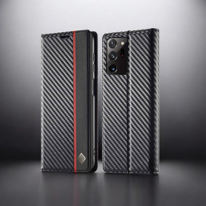 [FREE SHIPPING] CARBON FIBER BOOKLET LEATHER CASE FOR SAMSUNG NOTE 20 ULTRA
