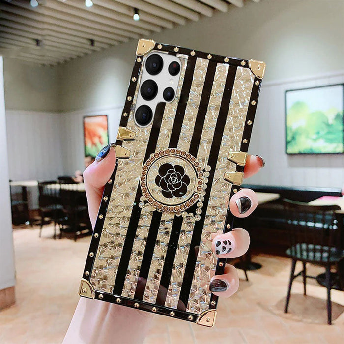 [ FREE SHIPPING] Diamond Fashion Case With Ring Holder For Samsung S22 Ultra