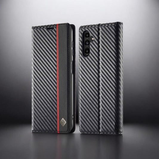 [FREE SHIPPING] CARBON FIBER BOOKLET LEATHER CASE FOR SAMSUNG A16