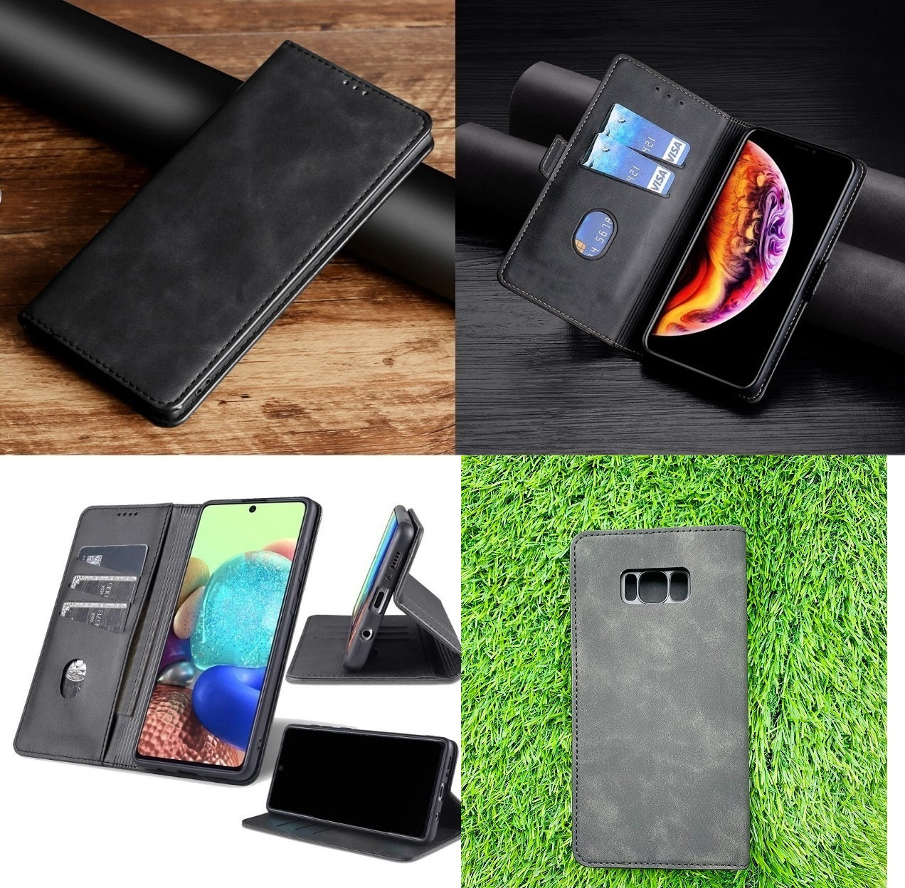 [FREE SHIPPING] Luxury Retro Stand Flip Leather Case For Samsung S8 Plus - Brown