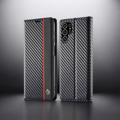 [FREE SHIPPING] CARBON FIBER BOOKLET LEATHER CASE FOR SAMSUNG S26 ULTRA