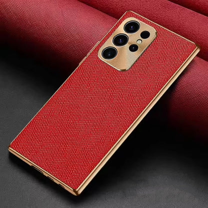 [FREE SHIPPING] GOLD EDGE LEATHER CASE FOR SAMSUNG S23 ULTRA