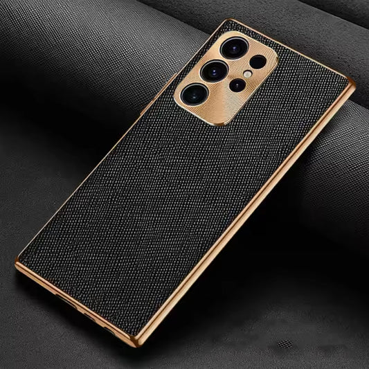 [FREE SHIPPING] GOLD EDGE LEATHER CASE FOR SAMSUNG S23 ULTRA