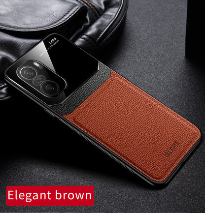 [ FREE SHIPPING] Luxury Slim Leather Case Lens Shockproof BackCover for Redmi Note 10 Pro