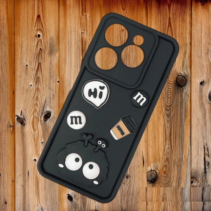 [FREE SHIPPING] 3D Briquette m&m icons Liquid silicon Case for Infinix Hot 40/40 Pro