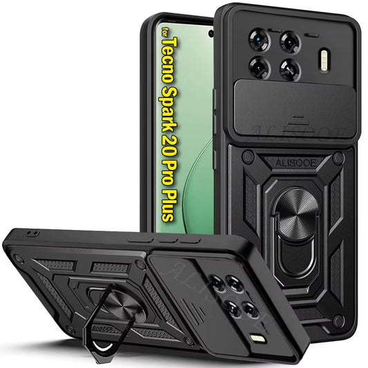 [FREE SHIPPING] ARMOR RING HOLDER CASE FOR TECNO SPARK 20 PRO PLUS