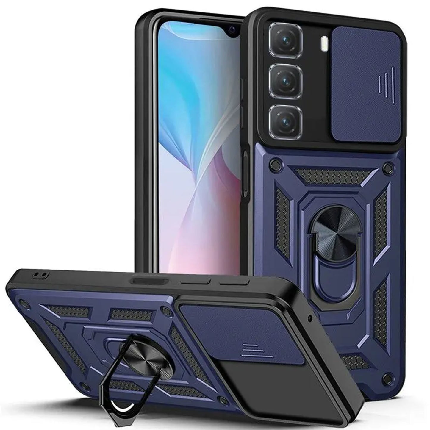 [FREE SHIPPING] ARMOR RING HOLDER CAMERA PROTECTION CASE FOR INFINIX HOT 60 PRO PLUS