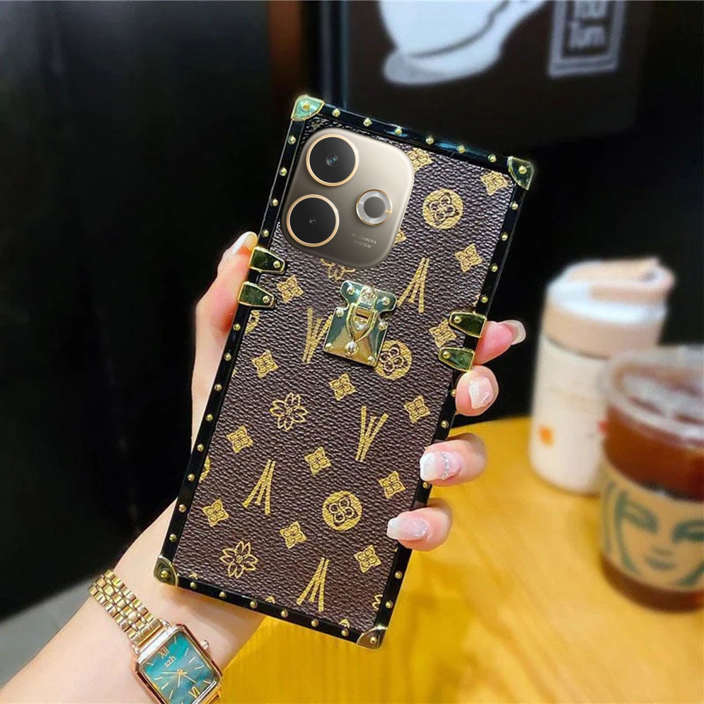 [ FREE SHIPPING] LV MONOGRAM CANVAS SQUARE TRUNK DESIGN CASE FOR OPPO A5 PRO