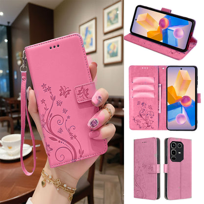 [FREE SHIPPING] BUTTERFLY FLOWER LEATHER FLIP WALLET CASE FOR INFINIX NOTE 50 / INFINIX NOTE 50 PRO