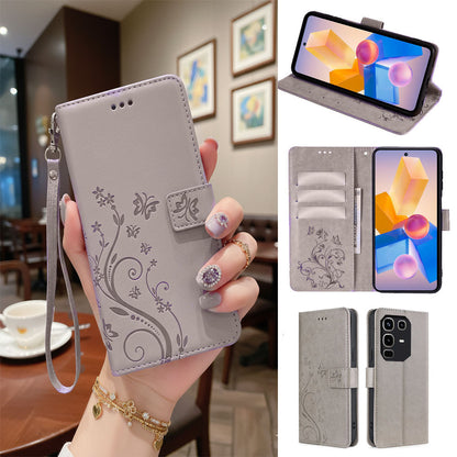 [FREE SHIPPING] BUTTERFLY FLOWER LEATHER FLIP WALLET CASE FOR INFINIX NOTE 50 / INFINIX NOTE 50 PRO