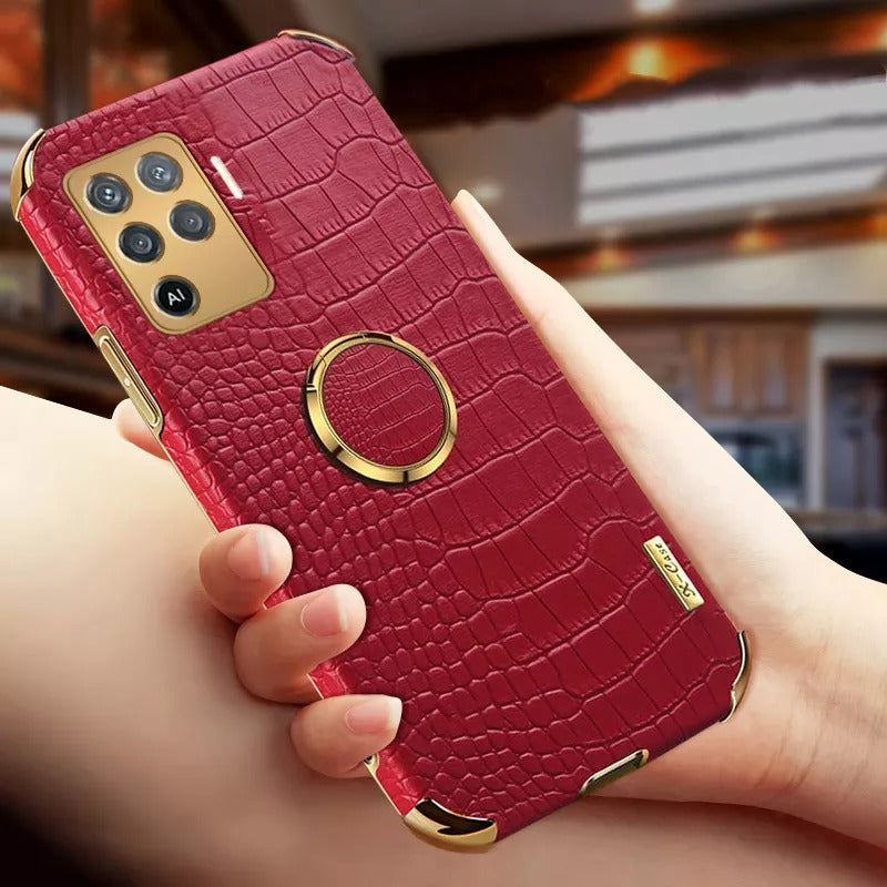 [ FREE SHIPPING] Crocodile Pattern Leather Case For Oppo F19 Pro