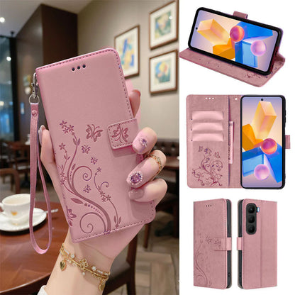 [FREE SHIPPING] BUTTERFLY FLOWER LEATHER FLIP WALLET CASE FOR INFINIX HOT 50