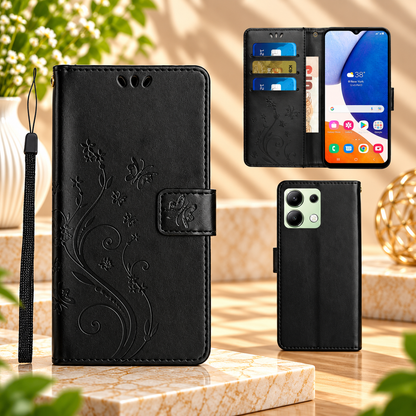 [FREE SHIPPING] BUTTERFLY FLOWER LEATHER FLIP WALLET CASE FOR REDMI NOTE 13