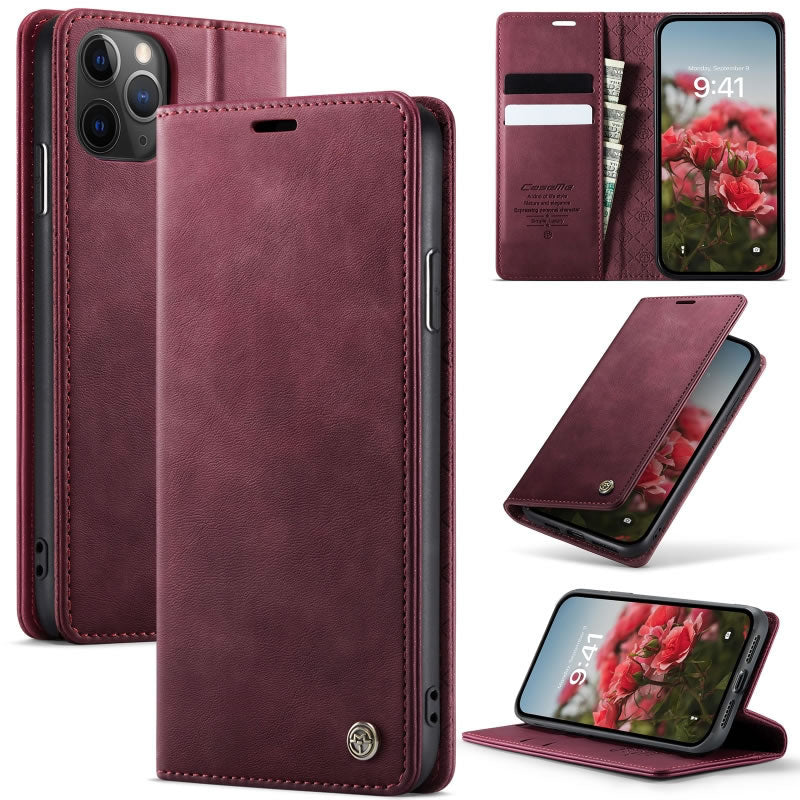 [ FREE SHIPPING] CaseMe Retro Leather Case For Iphone 11 Pro Max Book Style Flip Wallet Magnetic Cover Card Slots Case For Iphone 11 Pro Max
