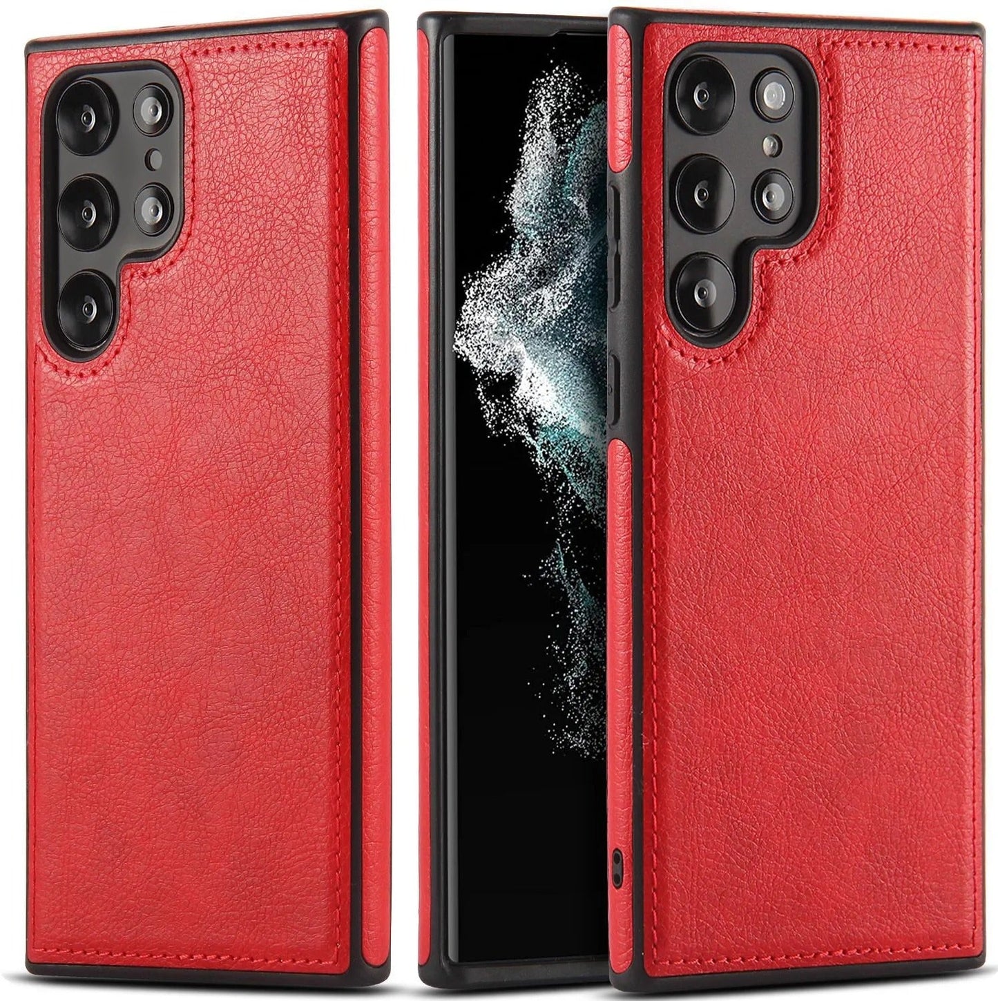 [ FREE SHIPPING] Leather Logo Cut Back Case For Samsung S23 Ultra