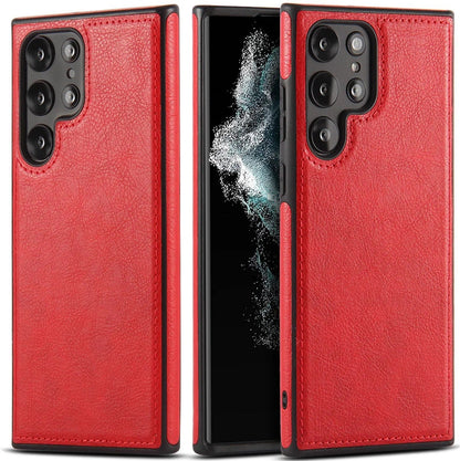 [ FREE SHIPPING] Leather Logo Cut Back Case For Samsung S23 Ultra