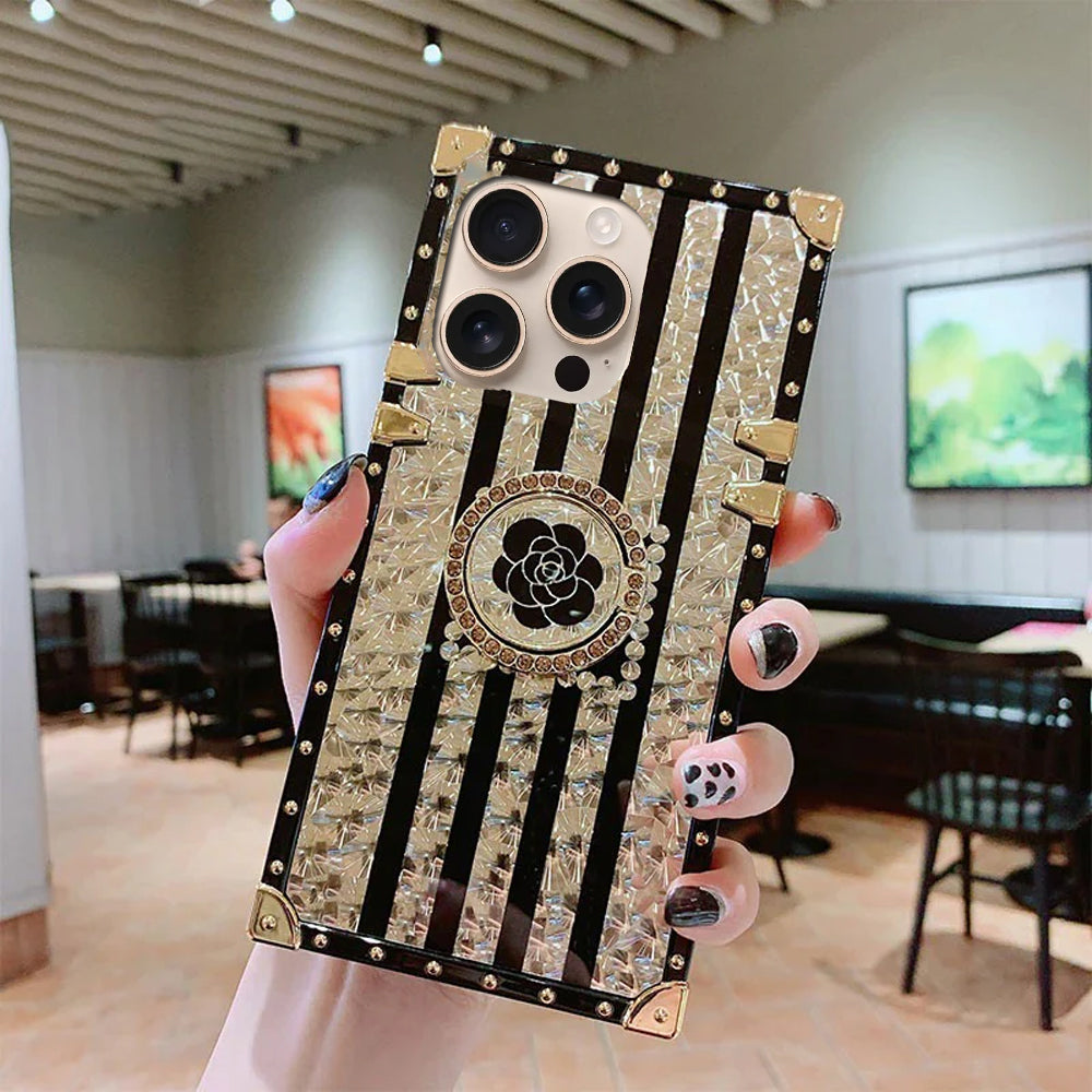 [ FREE SHIPPING] DIAMOND FASHION CASE WITH RING HOLDER FOR IPHONE 16 PRO MAX