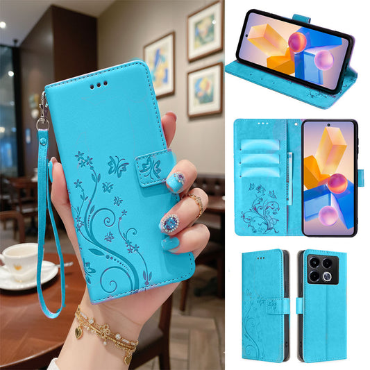 [FREE SHIPPING] BUTTERFLY FLOWER LEATHER FLIP WALLET CASE FOR INFINIX NOTE 40 PRO