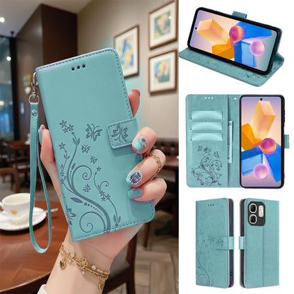 [FREE SHIPPING] BUTTERFLY FLOWER LEATHER FLIP WALLET CASE FOR INFINIX HOT 50i