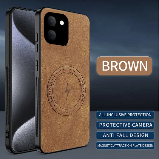 [FREE SHIPPING] SLIM MAGSAFE LEATHER CASE FOR VIVO V80 LITE