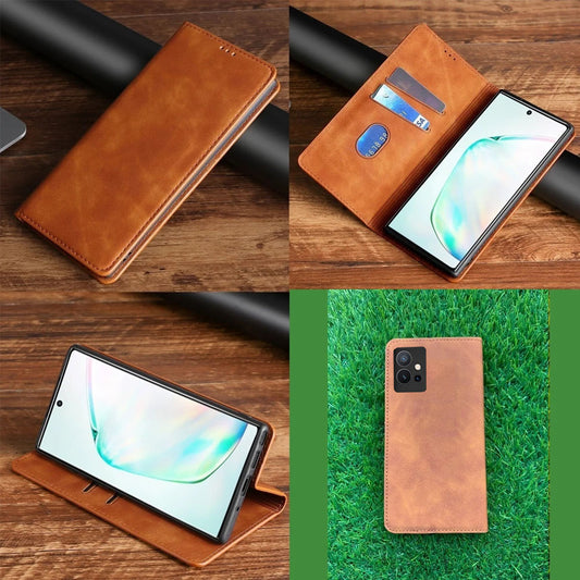 [FREE SHIPPING] LUXURY RETRO STAND FLIP LEATHER WALLET CASE FOR VIVO Y55 5G