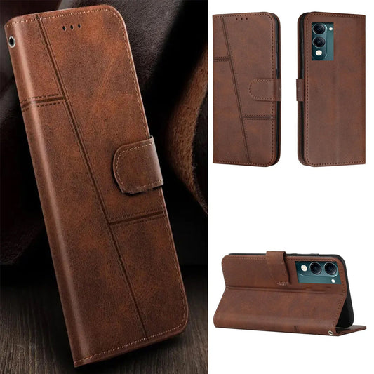 [FREE SHIPPING] BOOKLET LEATHER  CASE FOR VIVO Y04