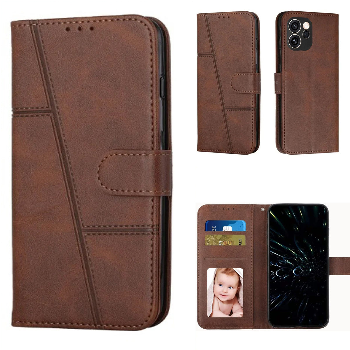 [FREE SHIPPING]BOOKLET LEATHER FLIP WALLET CASE FOR OPPO RENO 16F