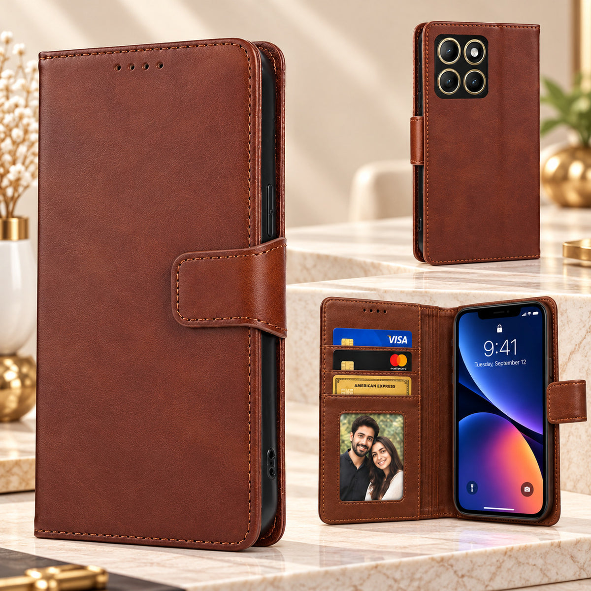 [FREE SHIPPING] LEATHER FLIP CASE FOR MOTOROLA MOTO EDGE 60 FUSION/ MOTO EDGE 2025/ MOTO EDGE 60