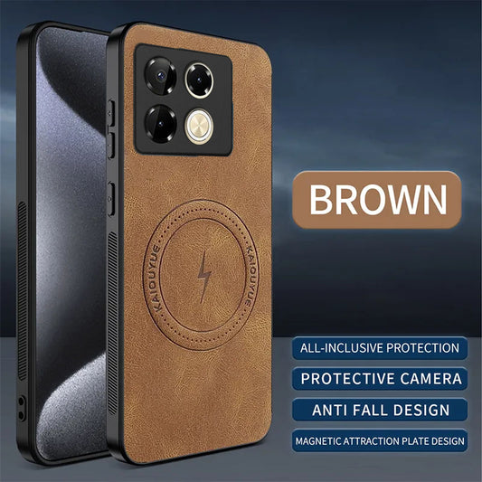 [FREE SHIPPING] SLIM MAGSAFE LEATHER CASE FOR INFINIX NOTE 40 PRO