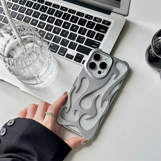 [FREE SHIPPING] FLAME SHAPED HOLLOWED FROSTED PHONE COVER IPHONE 16 PRO MAX