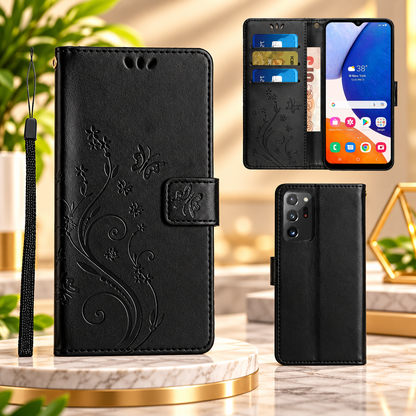 [FREE SHIPPING] BUTTERFLY FLOWER LEATHER FLIP WALLET CASE FOR SAMSUNG NOTE 20 ULTRA