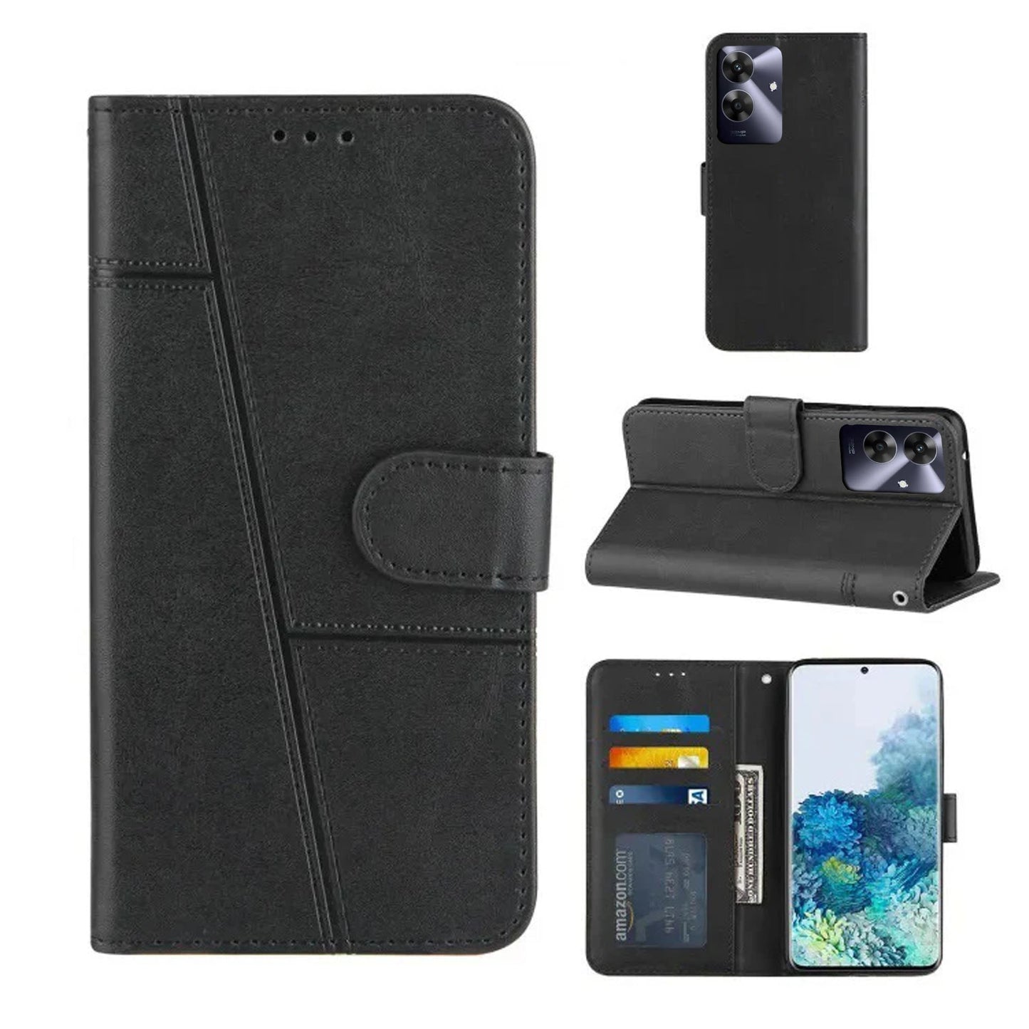 [FREE SHIPPING] BOOKLET LEATHER CASE FOR REALME NOTE 60