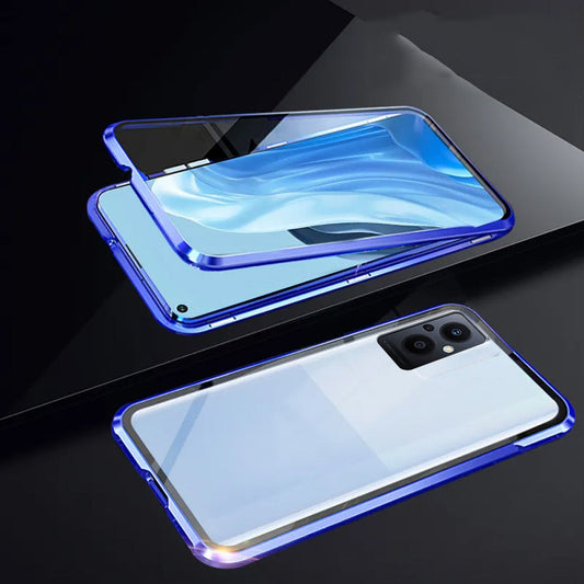 [ FREE SHIPPING] Double Magnetic Oppo F21 Pro 5G Front & Back Tempered Glass Magnetic Case Metal Phone Cover