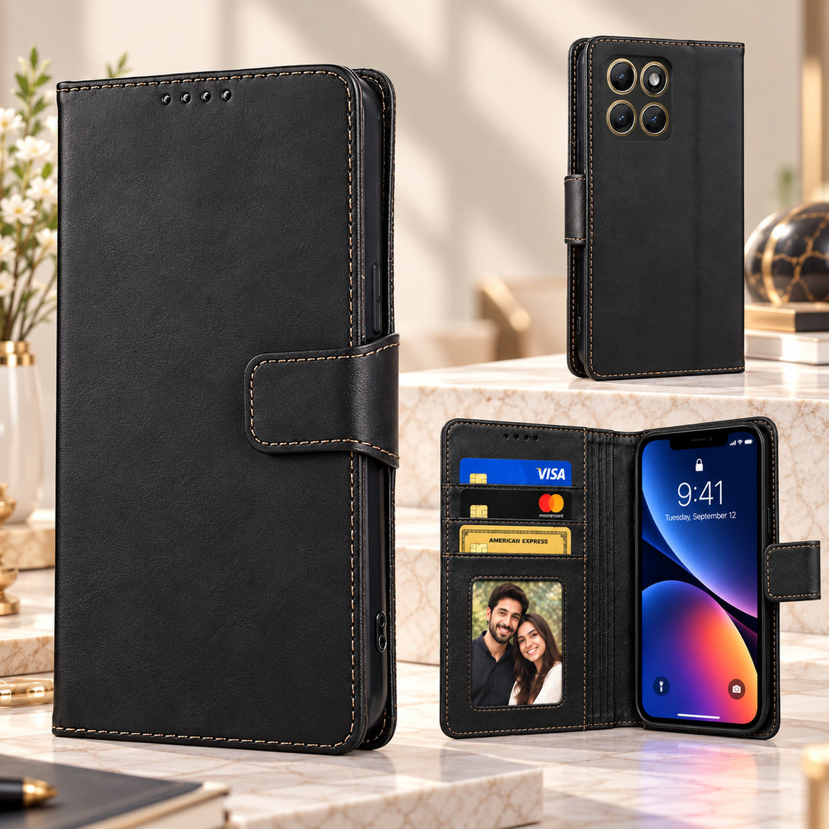 [FREE SHIPPING] LEATHER FLIP CASE FOR MOTOROLA MOTO EDGE 60 FUSION/ MOTO EDGE 2025/ MOTO EDGE 60