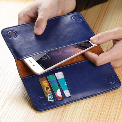 [ FREE SHIPPING] long leather wallet for money and card holding mobile pouch