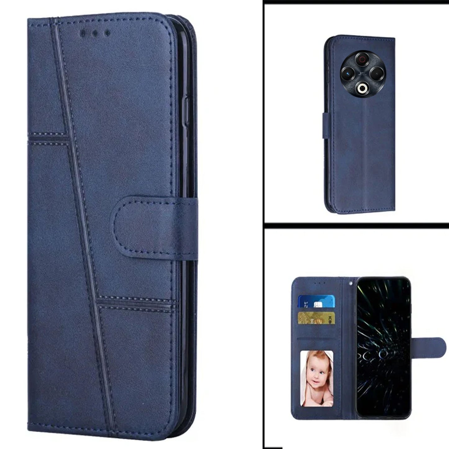 [FREE SHIPPING] BOOKLET LEATHER CASE FOR TECNO SPARK 30