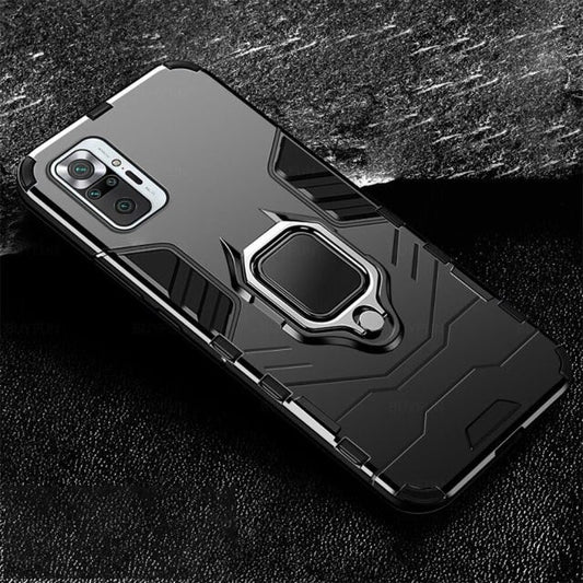 [ FREE SHIPPING] Redmi Note 10 Pro , Armor Shockproof Stand Holder Cover - Black