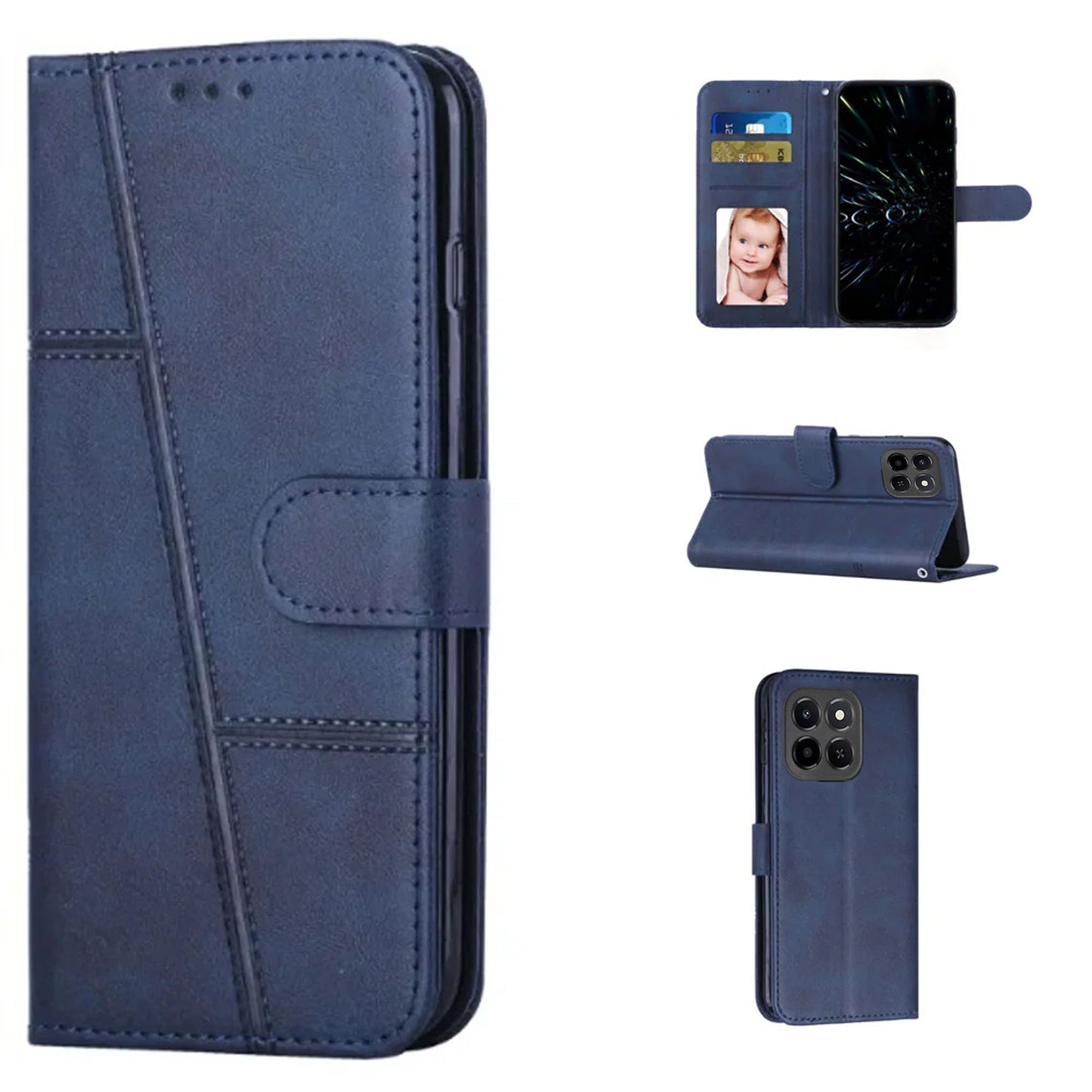 [FREE SHIPPING]BOOKLET LEATHER FLIP WALLET CASE FOR HUAWEI HONOR X6C