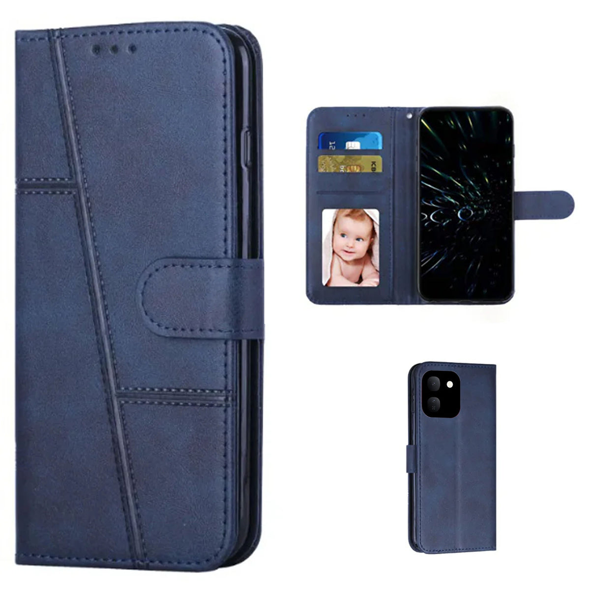 [FREE SHIPPING] BOOKLET LEATHER CASE FOR VIVO V80 LITE