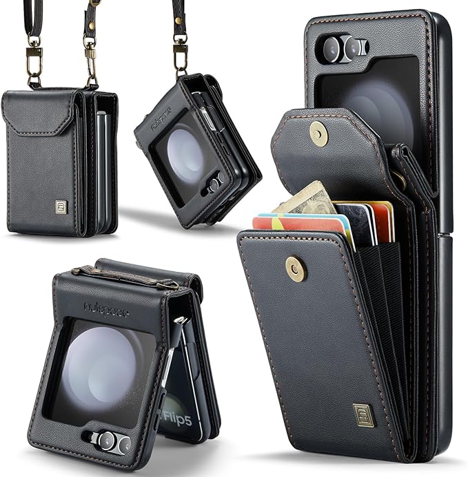 [FREE SHIPPING ]FLIP LEATHER WALLET CASE FOR SAMSUNG Z FLIP 6