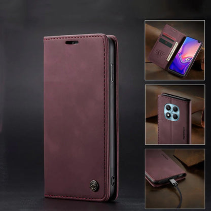 [FREE SHIPPING] CaseMe Retro Leather Case For Redmi Note 14 Pro Book Style Flip Wallet Magnetic Cover Card Slots Case For Redmi Note 14 Pro