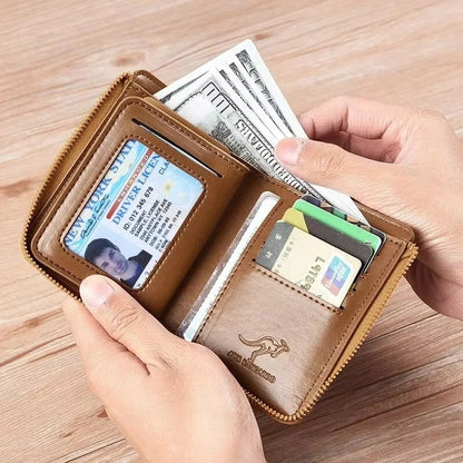 [FREE SHIPPING] PREMIUM VINTAGE LEATHER ZIP WALLET FOR MEN