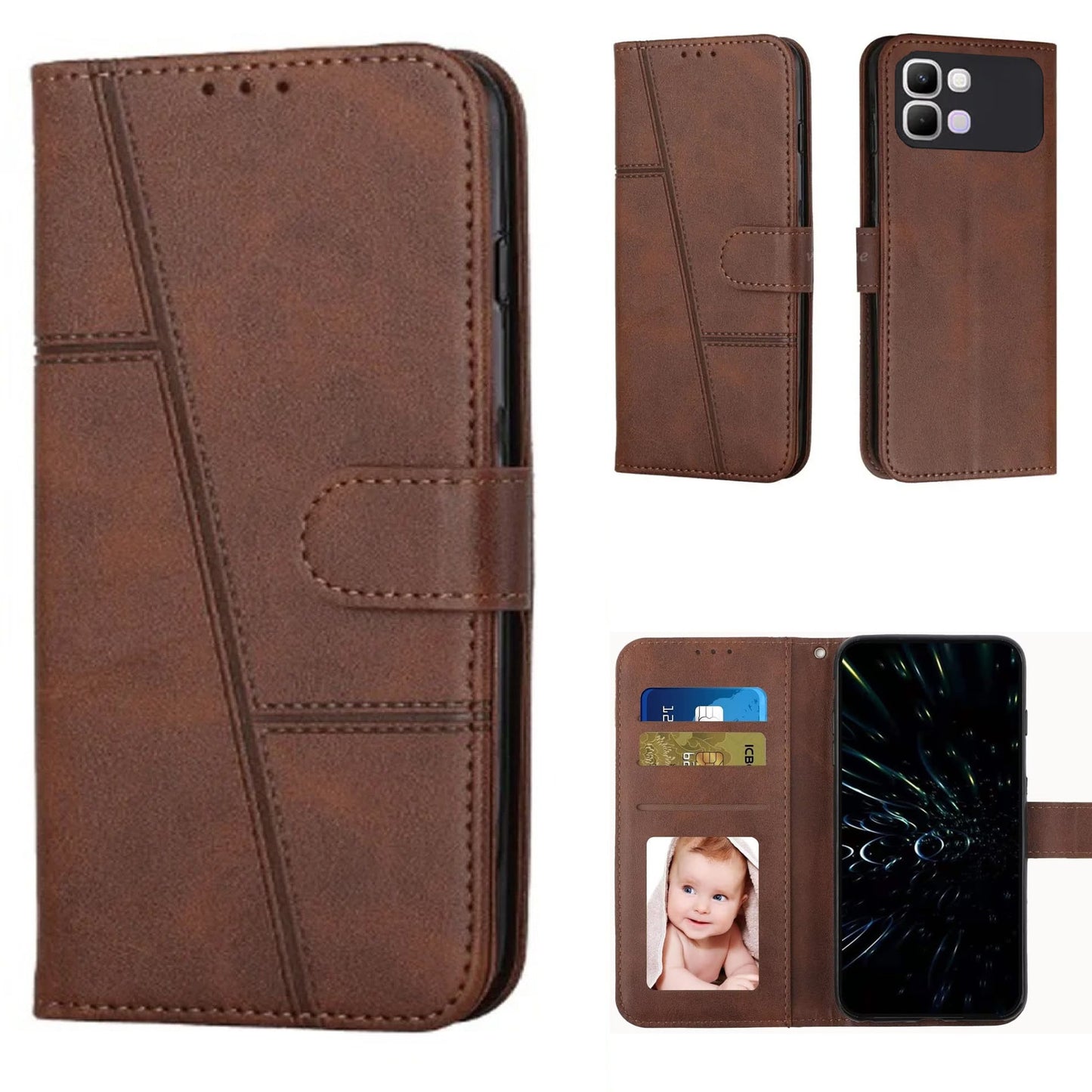[FREE SHIPPING] BOOKLET LEATHER CASE FOR INFINIX NOTE 60 PRO