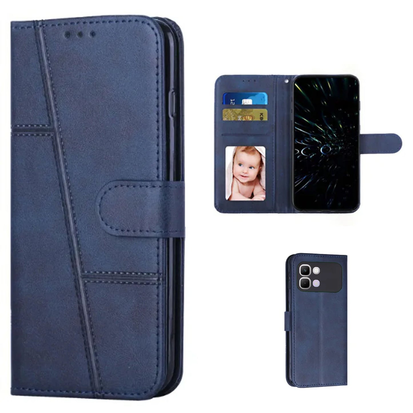 [FREE SHIPPING] BOOKLET LEATHER CASE FOR INFINIX NOTE EDGE