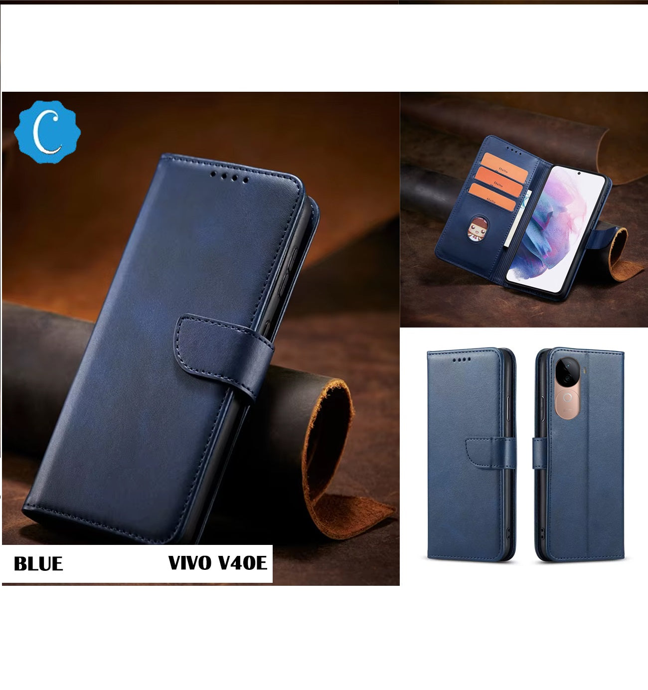 [FREE SHIPPING] BOOKLETLEATHER CASE FOR VIVO V40E